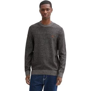 TOM TAILOR heren trui, 37119 - Zwart Paars Wit Veelkleurig, S