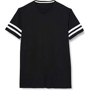 Build Your Brand Heren Stripe Jersey Tee T-shirt, zwart/wit, 4XL