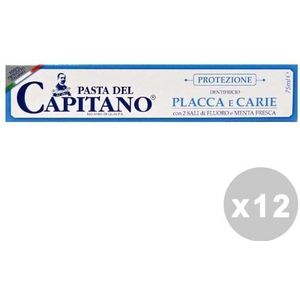 PASTA DEL CAPITANO Set van 12 kapiteins tandpasta, blauw, anti-plaque tandpasta, 75 ml. - Tandpasta