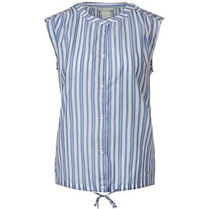 Street One dames zomer blouse gestreept, Origineel blauw, 34
