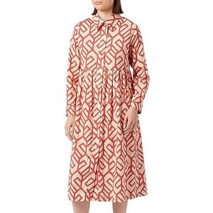 Seidensticker Dames regular fit blousejurk lange mouwen jurk, koraalrood, 42
