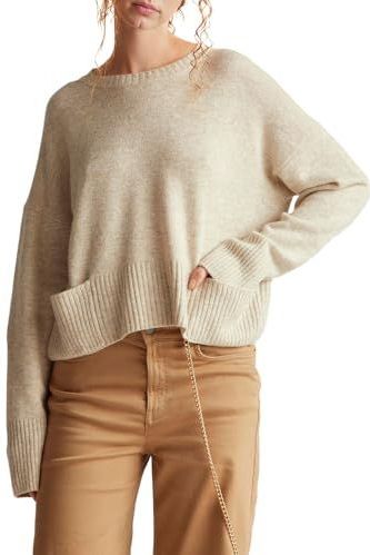 UNITED COLORS OF BENETTON - Trui - Ecru - Knitwear - Losse Pasvorm