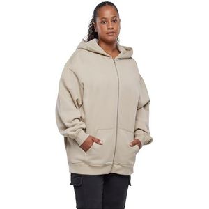 Urban Classics Oversized Zip Hoody Cardigan Sweater voor dames, Wetzand, 5XL