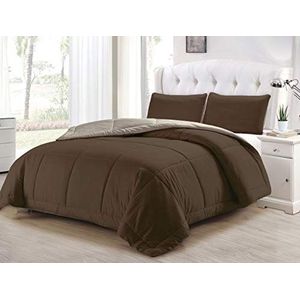 Duck River Samantha Omkeerbare Down Alternatieve 2-delige Trooster Set, Chocolade-Taupe, Twin