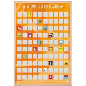Gift Republic 100 dingen om te doen voor welzijn Scratch Off Bucket List Poster, veelkleurig, Woonkamer, 46,00 x 59,00 cm