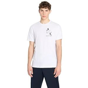 Armani Exchange Heren Slim Fit Ax Eagle Tee T-shirt, wit, XXL