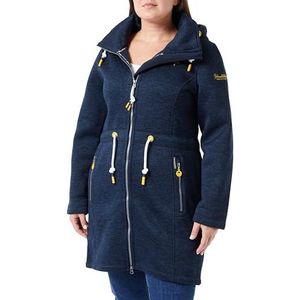 acalmar Dames Fraully gebreide fleece mantel, marineblauw, gemêleerd, XL