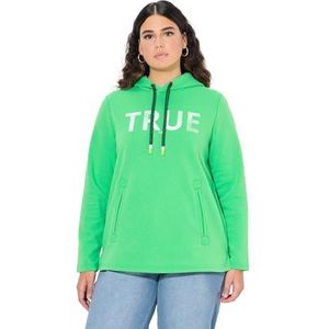 Ulla Popken - Sweatshirt - Mintgroen - Capuchon met Trekkoord