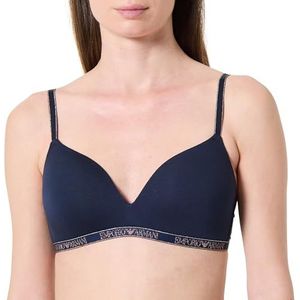 EMPORIO ARMANI Woman's Essential Studs Gewatteerde Triangle BH Blauw XL, Blauw, XL