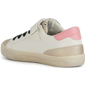 Geox J Gisli Girl D Sneakers voor meisjes, lt ivory platina, 31 EU