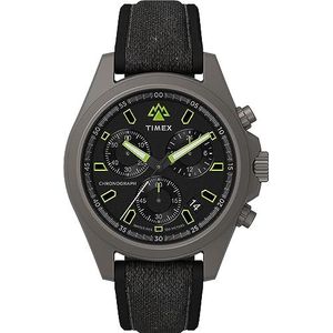 Timex 43 mm Expedition North® Field chronograaf horloge, Zwart/Zwart/Titanium, Eén maat, 43 mm Expedition North® Field chronograaf horloge