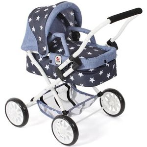 Bayer Chic 2000 - Poppenwagen Smarty, kleine poppenwagen voor kinderen vanaf 2 jaar, sterretjes navy, 555-51