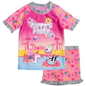 Peppa Pig Party Zwemtop en shorts, Meisjes, Rosa, Officiële Koopwaar