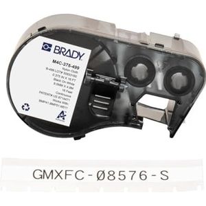 Brady Label Tape in Nylonweefsel voor Label Printer BMP41/BMP51/BMP53/M511 - Zelfklevende Printer Labels - Zwart op wit (9,53 mm (L) x 4,88 m (l)) - M4C-375-499