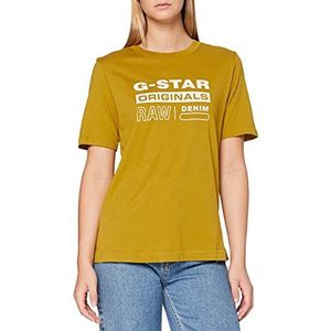 G-STAR RAW Dames Originals Label Regular Fit Tee T-shirt, groen (Toasted 4107-c623), XS