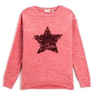 Koton Girls's Knit Sweater Star Sequined Pullover, roze (294), 4-5 Jaar