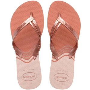 Havaianas Elegance Print, Stijlvolle, Duurzame en Comfortabele Teenslippers, met stijlvolle bandjes en antislip zool, dames, Roze klei, 35/36 EU