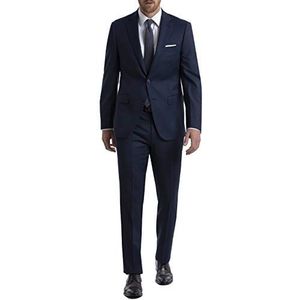 Calvin Klein Slim Fit pak voor heren scheidt, Blauw/Houtskool Birdseye, 42W / 32L