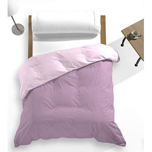 Catotex - Omkeerbaar dekbedovertrek, tweekleurig, eenkleurig, voor dekbedovertrek van 50% katoen, 50% polyester, voor bedden met een breedte van 105 cm, roze/paars