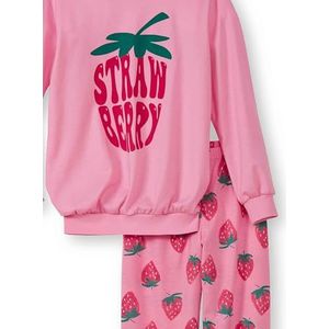CALIDA Kids Strawberry meisjespyjama met manchetten, Begonia Pink, 152/158 cm