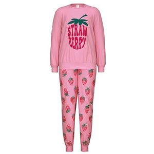 CALIDA Kids Strawberry meisjespyjama met manchetten, Begonia Pink, 164/170 cm