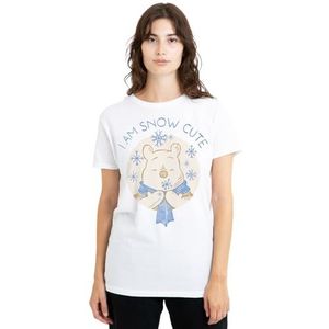 mandarin creative ltd Winnie The Pooh I Am Snow schattig dames T-shirt, wit, X-Large, Wit, XL