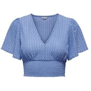 ONLY Dames Onlhannah S/S Smock Top JRS Noos T-shirt, blauw, XXS