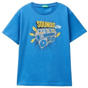 United Colors of Benetton T-shirt voor kinderen en jongeren, Blauw, 150
