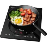 CIARRA CBTIH1 Inductiekookplaat, enkel, 2000 W, touch-bediening, inductiekookplaat met 8 standen, 8 temperatuurniveaus, mobiel, camping, inductiekookplaat, zwart