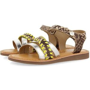 Dota Sandalen met neongeel en dierenprint voor meisjes, Geel, 28 EU
