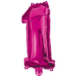 Procos 92487 - folieballon getal roze, grootte 95 cm, helium, cijferballon, verjaardag, decoratie, jubileum, feest