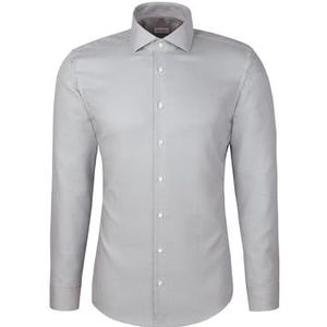 Seidensticker - Businessoverhemd - Groen - Slim 1/1 Kent Kraag Structuur