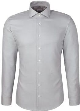 Seidensticker - Businessoverhemd - Groen - Slim 1/1 Kent Kraag Structuur