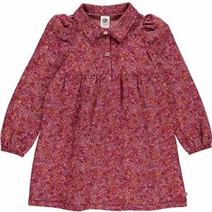 Müsli by Green Cotton petit blossom collar l/s dress, Fig/Boysenberry/Berry Red, 140 cm