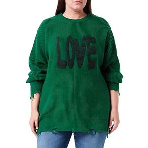 True Religion Dames Destroyed Oversized Love Pullover Groen, Standaard