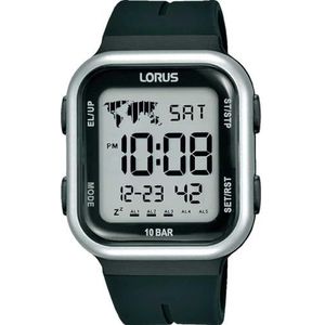 Lorus Digitaal kwartshorloge voor heren, met siliconen armband R2351PX9, zwart