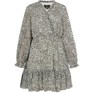 LYNNEA Mini-jurk voor dames met luipaardprint, Wit meerkleurig, S