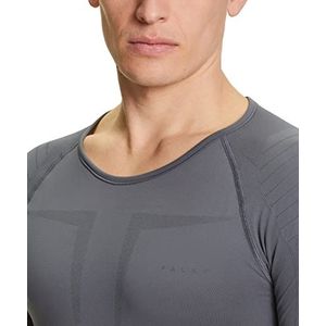 FALKE Heren Top van onderlaag Warm Round Neck M S/S TS Functioneel material Sneldrogend 1 Stuk, Zwart (Concrete 3717), S