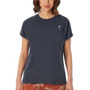 Schiesser Dames Slaapshirt Korte Mouw Katoenmix Relax Pyjama Top, Graphit_181192, 34, grafiet 181192, 34