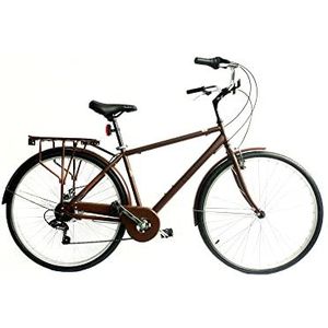 Versiliana Vintage fietsen - City Bike - Resistene - praktijk - comfortabel - perfect voor stadsmovers (TOBACCO/ZWART, HEREN 71 cm)