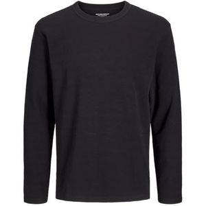 Jack & Jones Jormanchester Waffle Tee Ls Crew Neck, zwart, XS