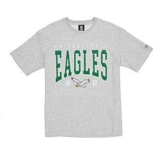PHILADELPHIA EAGLES New Era Cap NFL Oversized T-shirt Satijn Applique Patch Logo Heather Grijs Unisex