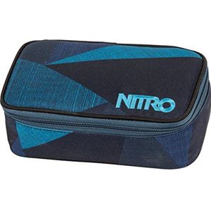 Nitro Pencil Case XL incl. Geo driehoekig & lesrooster, pennenetui, fragments blue, 32 x 12 x 7 cm, 1.36 Liter