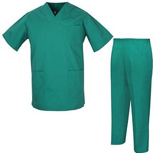 MISEMIYA Kaack en broek, gezondheidsuniformen 8178, uniseks, voor volwassenen, Groen, XS