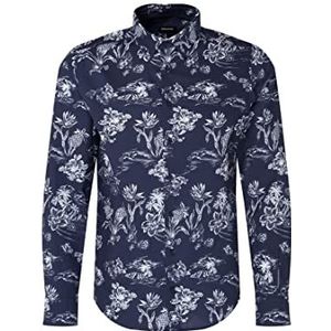 Seidensticker Men's Regular Fit shirt met lange mouwen, donkerblauw, S, donkerblauw, S
