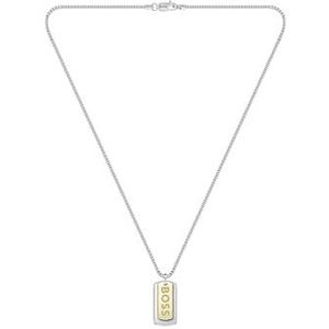 BOSS Jewelry DEVON-collectie tweekleurige hanger met ketting voor heren, 1580576