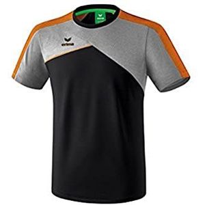 ERIMA Kinder T-shirt Premium One 2.0 T-shirt, zwart/grijs melange/neon oranje, 128, 1081807