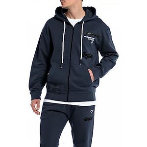 Replay Sweatjack voor heren met capuchon, 085 Blauw, XS