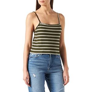 ONLY Vrouwelijke top cropped, Zwart/Verpakking: zwart en tarmac W/Cd Stripes, S