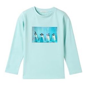 TOM TAILOR Jongens-kindershirt met lange mouwen met fotoprint, 32250 - Light Horizon Blue, 116-122